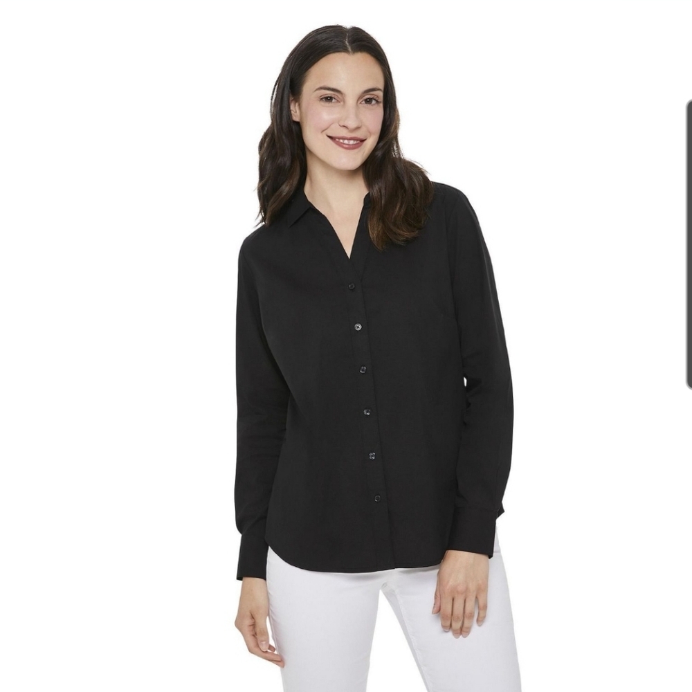 George Size XL Black Button Down Blouse